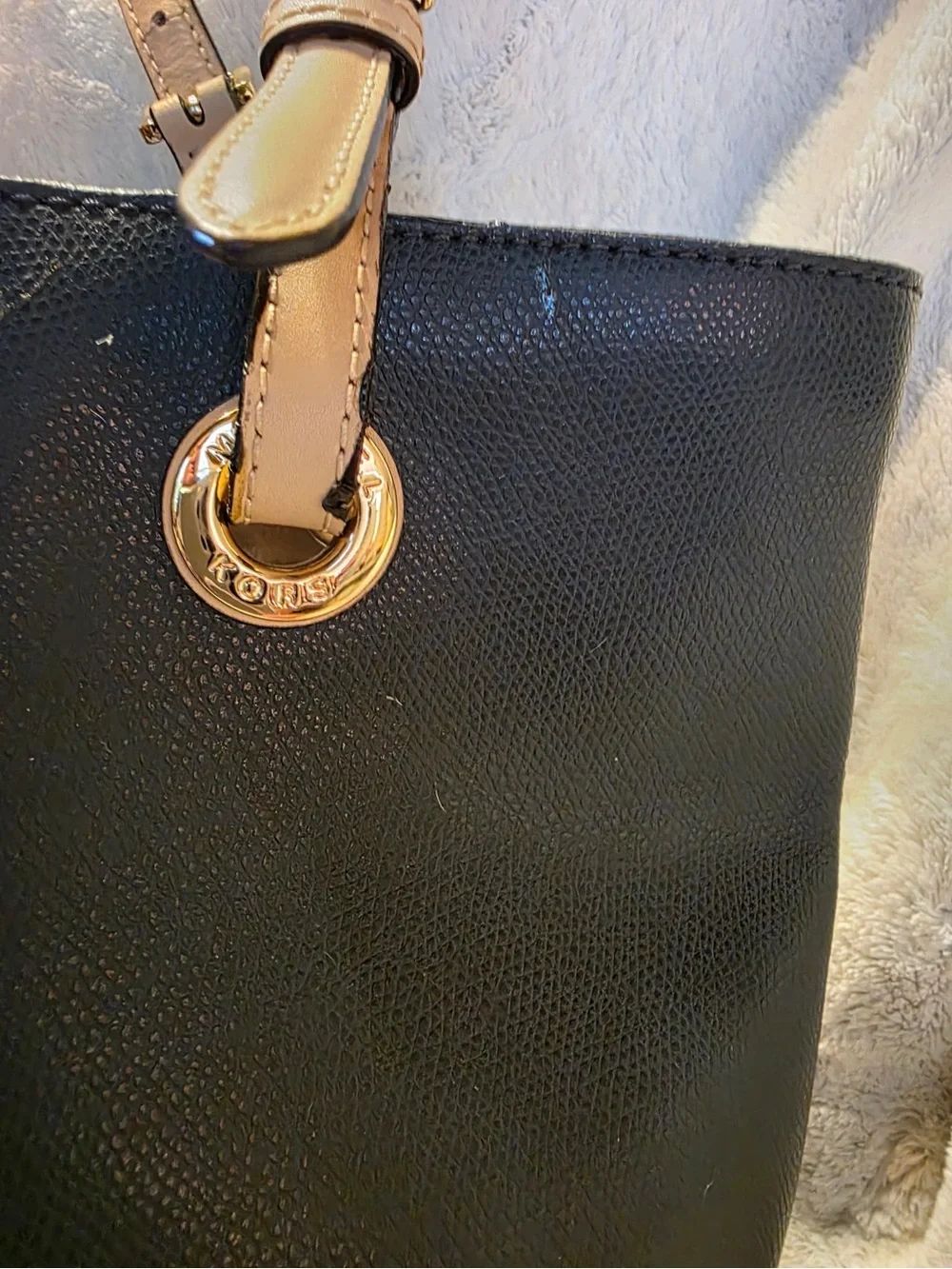 Michael Kors Black and Tan Leather Tote Bag